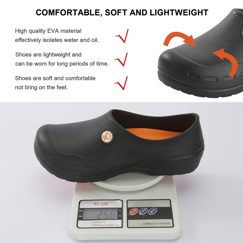 Phurnit Non Slip Oil Resistant Work Waterproof Restaurant Kitchen Nursing Clogs